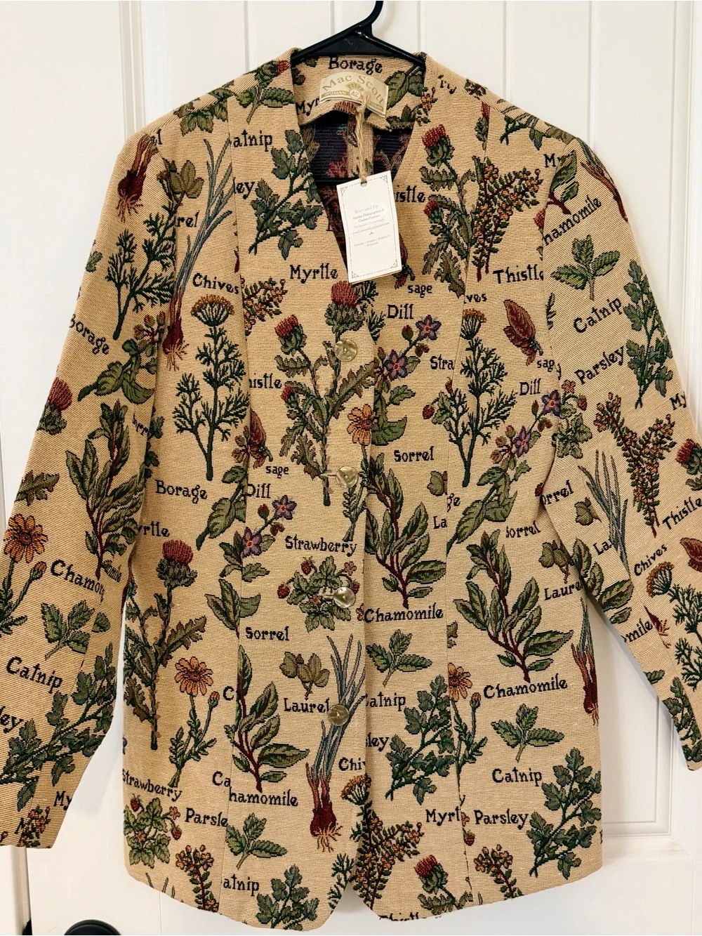 1990s Botanical Mint Condition Tapestry Blazer - Picture 2 of 14